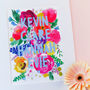 Personalised Family Watercolour Florals Papercut Print, thumbnail 7 of 12