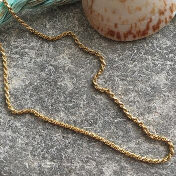 24 Karat Gold Vermeil Rope Chain Necklace, 3 of 5
