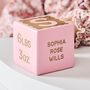 Personalised Scallop New Baby Gift Keepsake Wooden Block, thumbnail 9 of 10