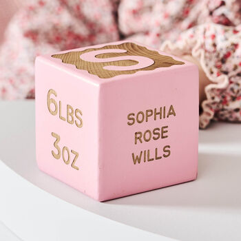 Personalised Scallop New Baby Gift Keepsake Wooden Block, 9 of 10