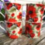 Set Of Four Gift Boxed Palace Mugs In Red Poppy Design, thumbnail 2 of 9