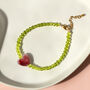 Pistachio And Raspberry Gelato Heart Bracelet, thumbnail 1 of 5