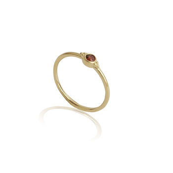 Garnet Stacking Ring Gold Plated Sterling Silver, 2 of 6