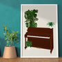 Piano Houseplant Print | Instrument Music Poster, thumbnail 10 of 10