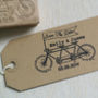 Tandem Bike Save The Date Rubber Stamp, thumbnail 2 of 5