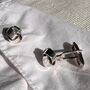 Sterling Silver Woven Knot Cufflinks, thumbnail 1 of 5