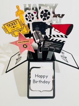 Film Fan Themed 3D Birthday Card, 2 of 8