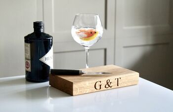 Engraved Oak G And T Cutting Board, 3 of 3