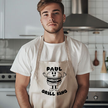 Personalised Grill King Cooking Apron, 2 of 12