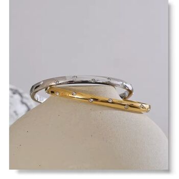 Monaco D'or Gold Ombré Vintage Pavé Row Charm Bangle, 4 of 5