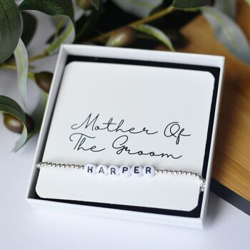 Personalised Mother Of The Groom Beaded Bracelet, 2 of 2