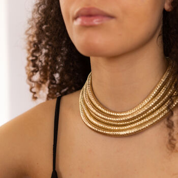 The Egyptian Gold, Silver Or Black Statement Necklace, 4 of 8