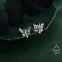 Sterling Silver Death's Head Hawkmoth Moth Stud Earrings, thumbnail 6 of 12