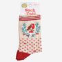 Women's Bamboo Socks Red Robin Christmas Wreath, thumbnail 5 of 5