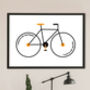 Monochrome Cycling Bike Print, thumbnail 4 of 5