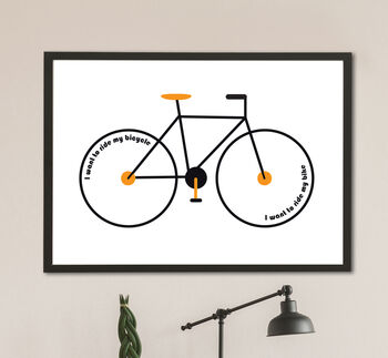 Monochrome Cycling Bike Print, 4 of 5