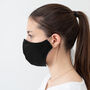 Adult Female Black Reusable Face Mask | Washable, thumbnail 3 of 4