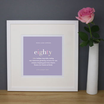 Personalised 80th Birthday Print And Mount, 6 of 7