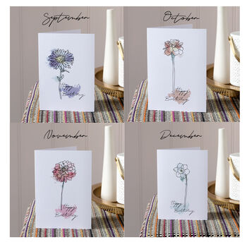 Personalised Watercolour Birth Flower Card, 7 of 7