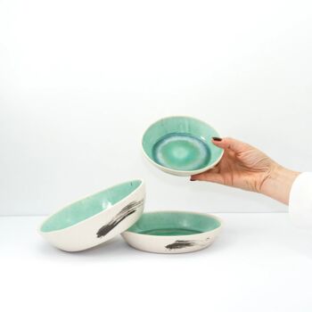 Set Of Three Hic Ceramics Snack Bowl Handmade Appetizer Bowl, 3 of 6