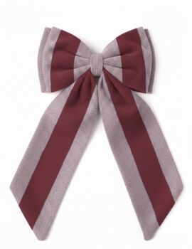 Sustainable Lrg Linen Stripe Bow Hanging Christmas Decoration, 4 of 10