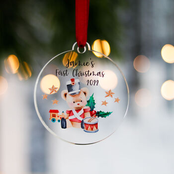 Personalised Baby Boy's First Christmas Bauble, 6 of 7