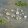 Set Of Six Mix And Match Pebble Stud Earrings With Rough Diamonds, thumbnail 2 of 3