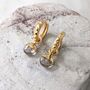 The Orb Clear Quartz April Birthstone Earrings, thumbnail 1 of 5