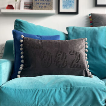 Personalised 40th Birthday Velvet Cushion, 3 of 6