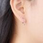 925 Sterling Silver Moon And Star Mismatched Hoop Earrings, thumbnail 2 of 7