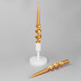 G Decor Gold Set Of Two Hand Dipped Dinner Candles, thumbnail 2 of 3