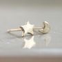 Tiny Solid 9ct Gold Star And Moon Stud Earrings, thumbnail 1 of 8
