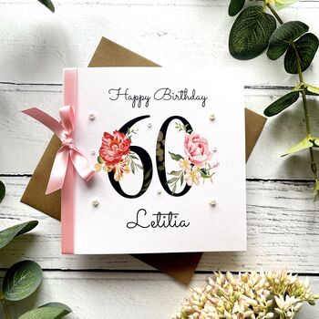 Personalised 60th Birthday Card. Handmade, 4 of 8