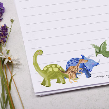 A5 Personalised Letter Writing Paper Dinosaurs, 2 of 4