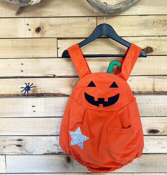 Halloween Personalised Pumpkin Face Pinafore Dress, 2 of 5