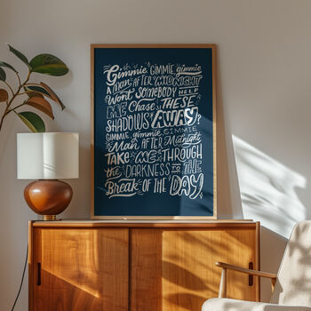 Gimme Gimmie Gimmie, Abba Lyrics Print, Disco Print, 2 of 9