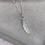 Sterling Silver Silver Feather Necklace, thumbnail 5 of 12
