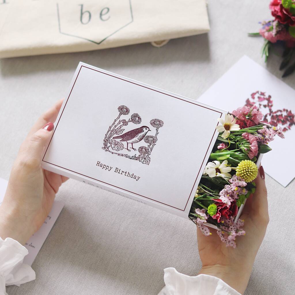 ‘Happy Birthday’ Botanical Posy Flower Letterbox Gift, 1 of 5