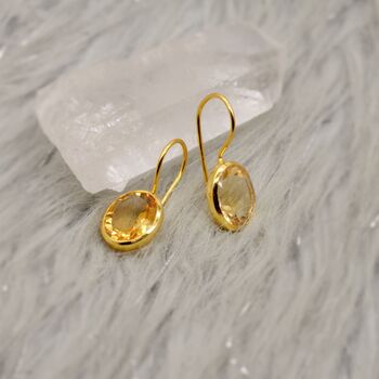 Citrine Earrings, Sterling Silver Gold Earrings, 4 of 11