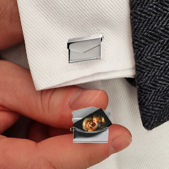 Personalised Photo And Message Envelope Cufflinks, 3 of 5