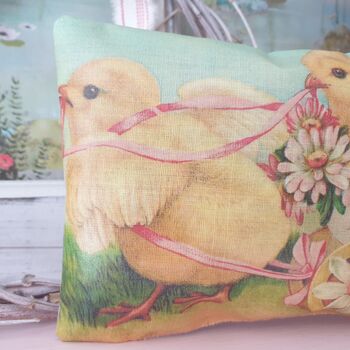 Lavender Sachet Gift Decoration With Vintage Style Easter Chick Print, 6 of 7