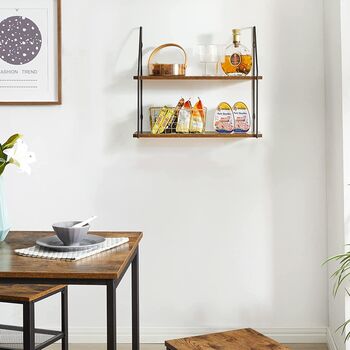 Two Tier Industrial Mounted Storage Shelves, 3 of 8