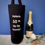 Sip Sip Hooray Milestone Birthday Cotton Bottle Bag, thumbnail 1 of 3