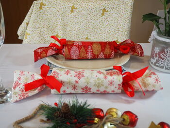 White Red Scandi Reusable Christmas Crackers, 6 of 6