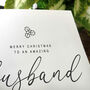 Personalised Christmas Card For Special Husband, Handmade Card, thumbnail 2 of 4