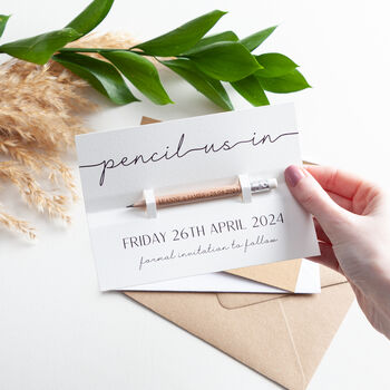 Minimal Script 'Pencil Us In' Save The Date, 2 of 5