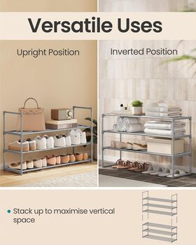 Shoe Rack Shelves Stackable Shoe Storage Organiser, 3 of 7
