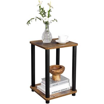 Set Of Two – Two Tier End Side Table With Storage Shelf, 8 of 8