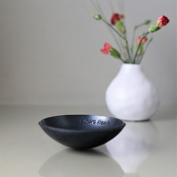 Personalised 6th Anniversary Gift; Pressed Iron Ring Bowl, 3 of 9