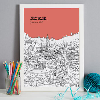 Personalised Norwich Print, 8 of 10